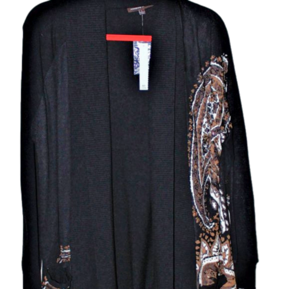 Adrienne Vittadini Sweaters - NWT LADIES ADRIENNE VITTADINI EMBELLISHED CARDIGAN - SIZE L BLACK